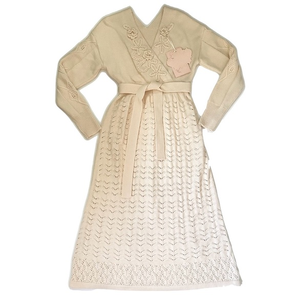 NWT Lacemade Vine Diary Cream Knitted Dress - Picture 3 of 6